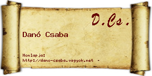 Danó Csaba névjegykártya